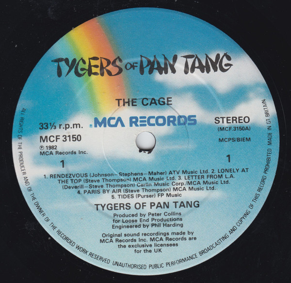 Tygers Of Pan Tang - Cage - Used Vinyl Record image 3