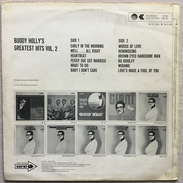 Buddy Holly - 's Greatest Hits Volume Two - Used Vinyl Record image 2