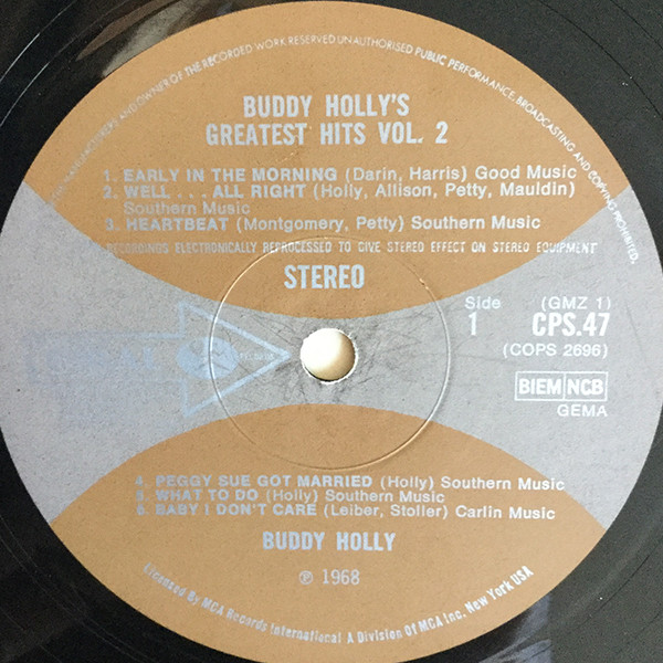 Buddy Holly - 's Greatest Hits Volume Two - Used Vinyl Record image 3