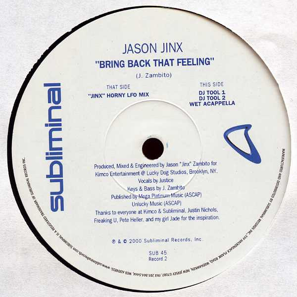 Jason Jinx - Bring Back That Feeling - Used Vinyl Record 12" image 3