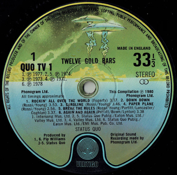 Status Quo - 12 Gold Bars - Used Vinyl Record image 3