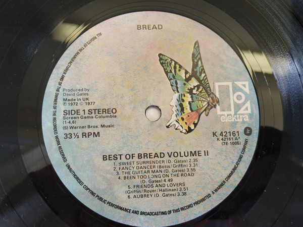 Bread - Best Of  Volume Two - Used Vinyl Record image 2
