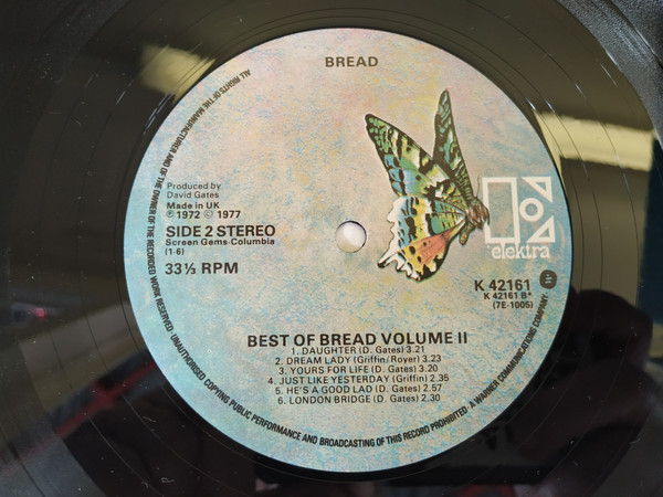 Bread - Best Of  Volume Two - Used Vinyl Record image 3