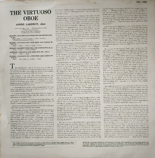 Andre Lardrot - Virtuoso Oboe - Used Vinyl Record image 2
