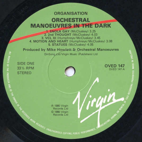 Orchestral Manoeuvre - Organisation - Used Vinyl Record image 3