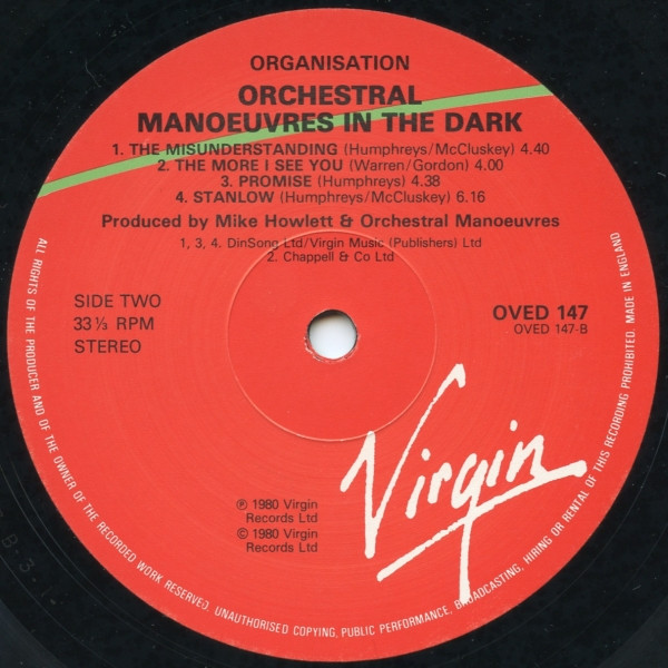 Orchestral Manoeuvre - Organisation - Used Vinyl Record image 4
