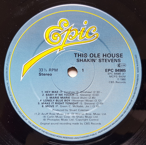 Shakin' Stevens - This Ole House - Used Vinyl Record image 3