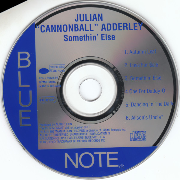 Cannonball Adderley - Somethin' Else - Used CD image 3