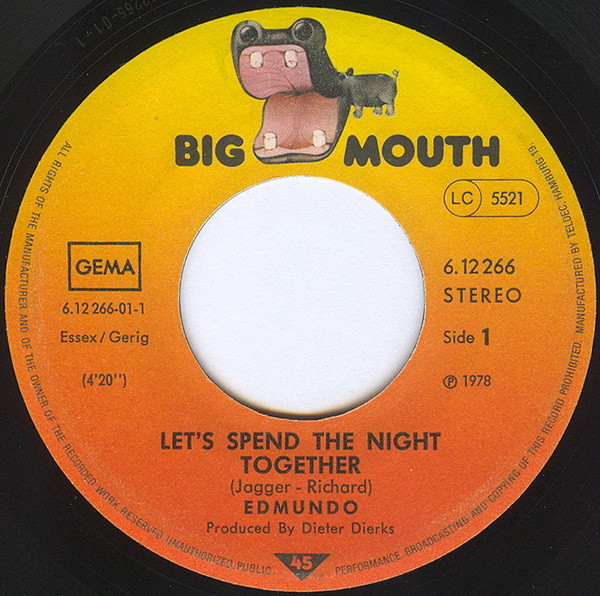 Edmundo Fale - Let's Spend The Night Together - Used Vinyl Record 7" image 3