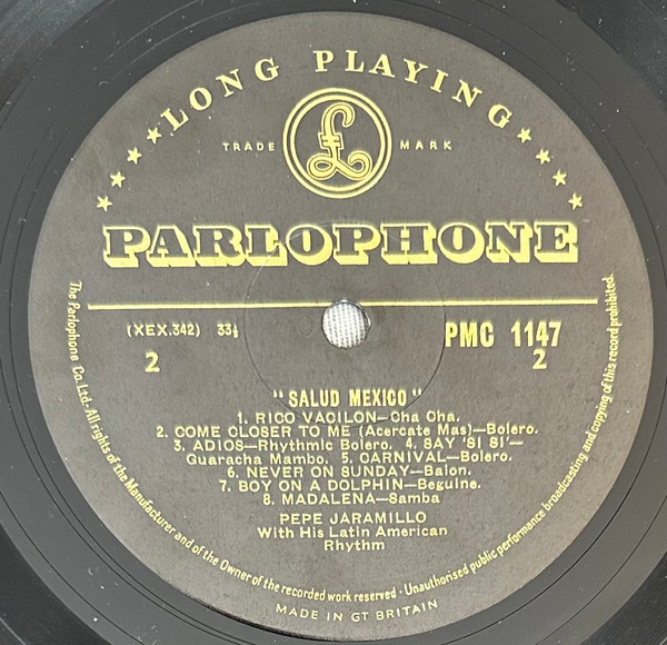 Pepe Jaramillo - Salud Mexico - Used Vinyl Record image 3