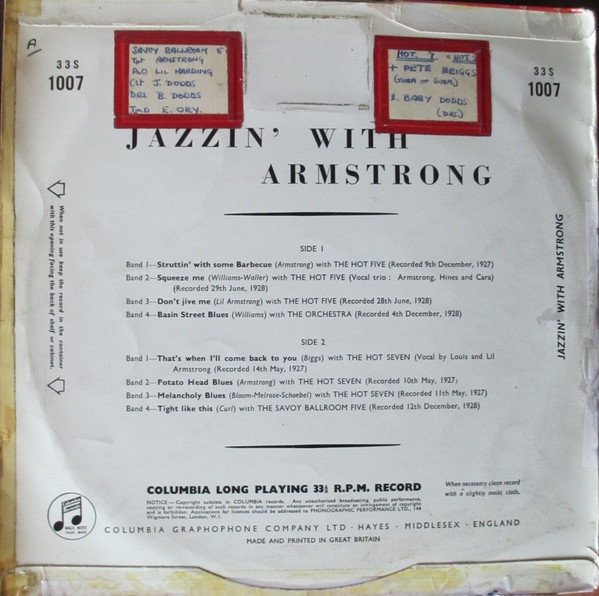 Louis Armstrong - Jazzing With Armstrong - Used Vinyl Record image 2