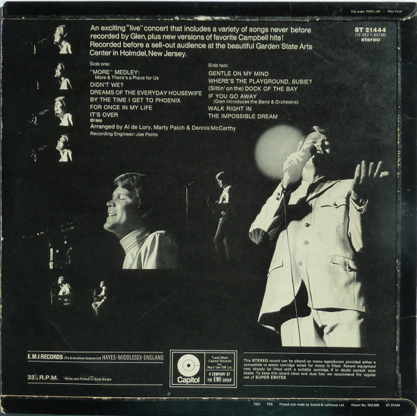 Glen Campbell - Live - Used Vinyl Record image 2