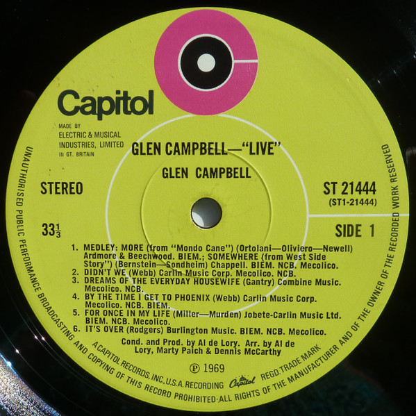 Glen Campbell - Live - Used Vinyl Record image 4