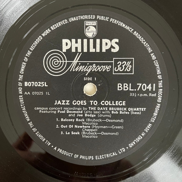 Dave Brubeck Quartet - Jazz Goes To College - Used Vinyl Record image 3
