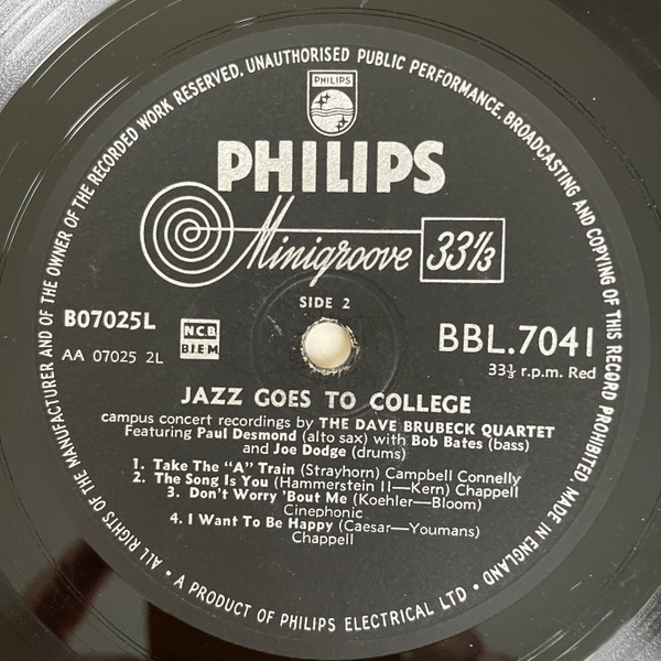 Dave Brubeck Quartet - Jazz Goes To College - Used Vinyl Record image 4