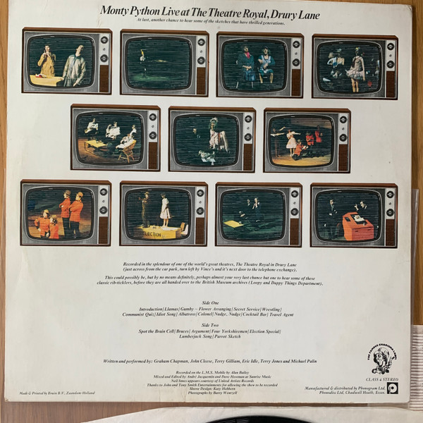 Monty Python - Live At Drury Lane - Used Vinyl Record image 2