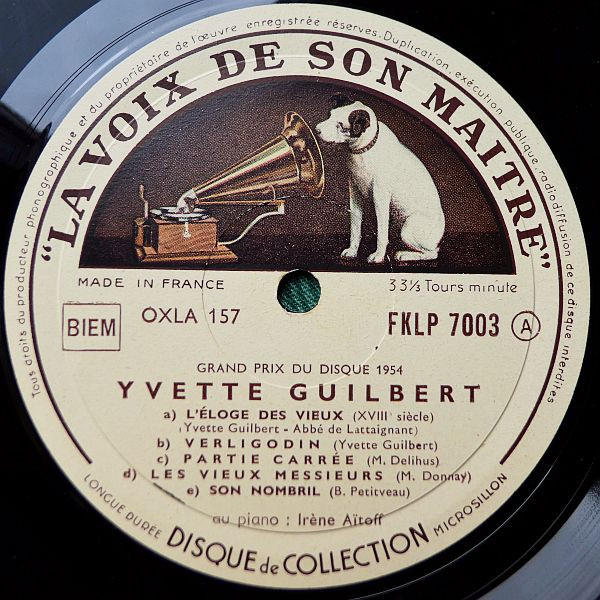 Yvette Guilbert - Used Vinyl Record image 4