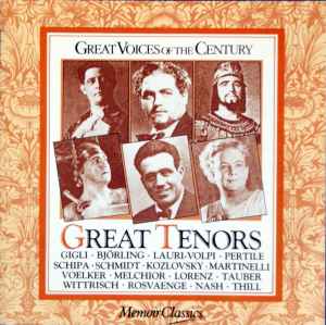 Various - Great Voices Of The Century - The Great Tenors - Used CD image 1