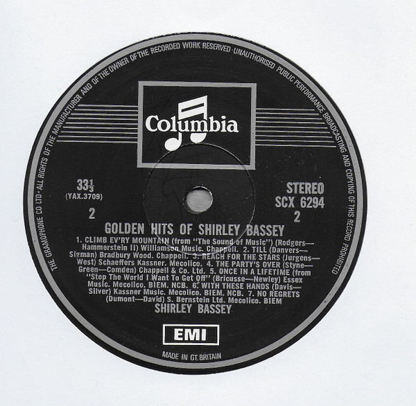 Shirley Bassey - Golden Hits Of - Used Vinyl Record image 2