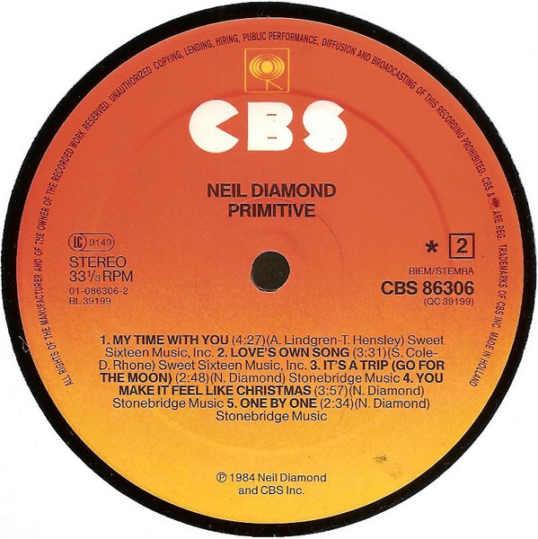 Neil Diamond - Primitive - Used Vinyl Record image 3