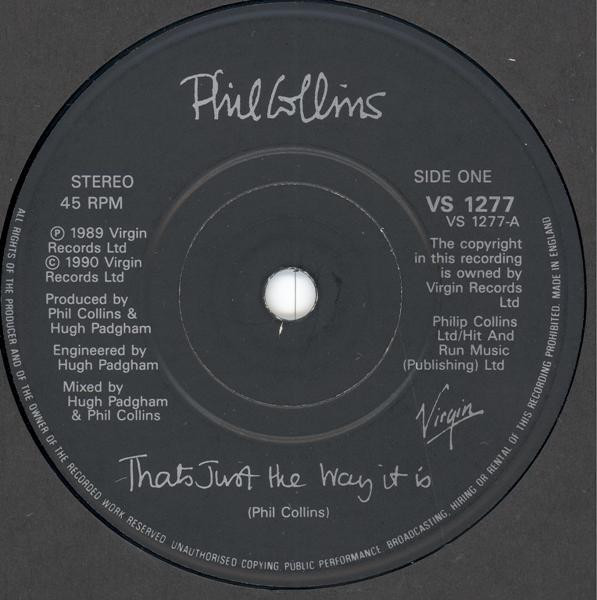Phil Collins - That's Just The Way It Is - Used Vinyl Record 7" image 3