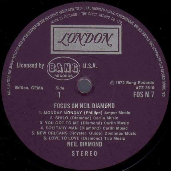 Neil Diamond - Focus On - Used Vinyl Record image 4