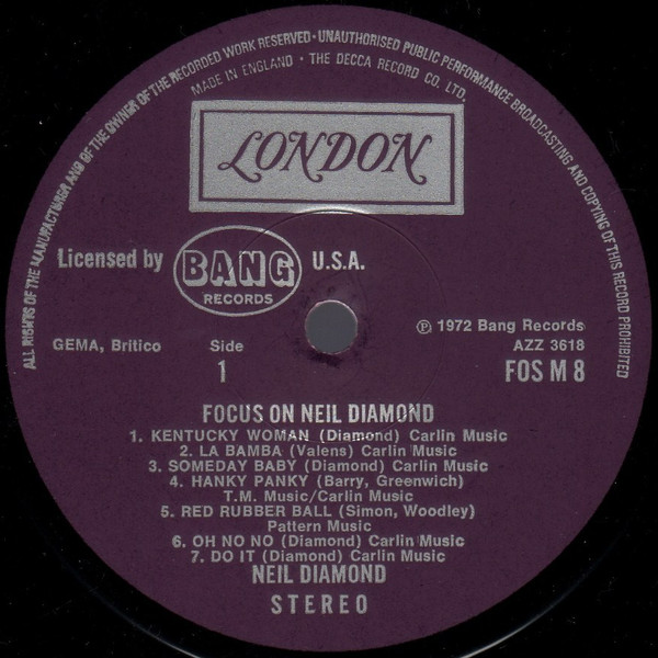Neil Diamond - Focus On - Used Vinyl Record image 6