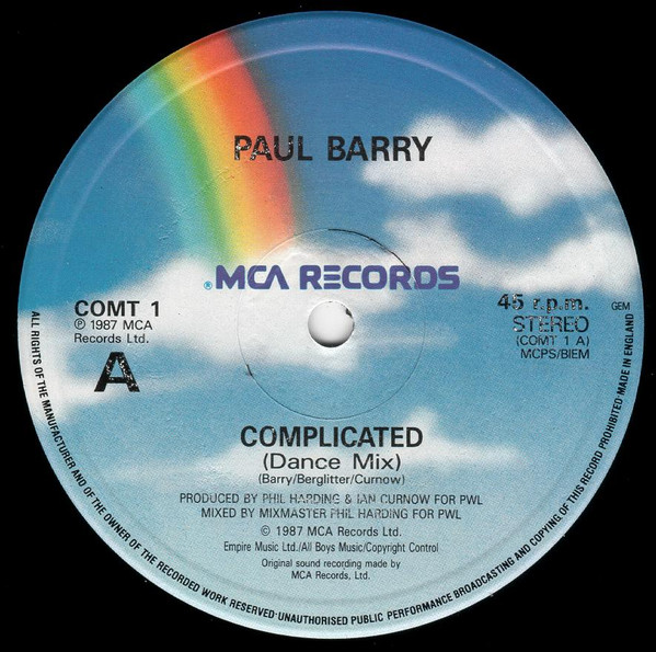 Paul Barry - Complicated - Used Vinyl Record 12" image 3