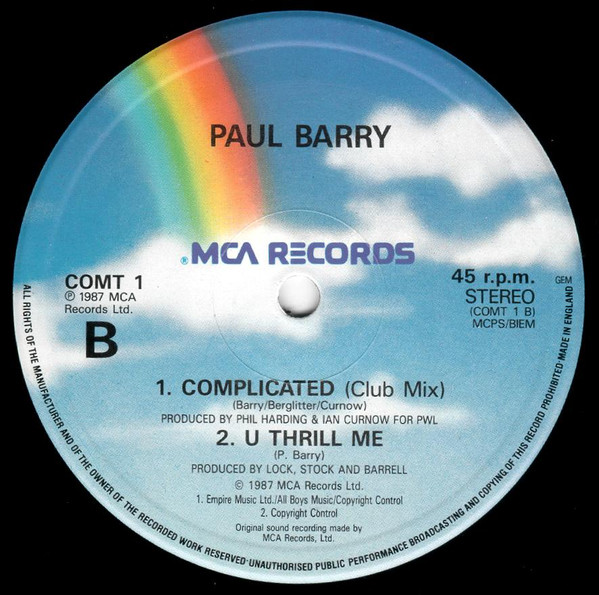Paul Barry - Complicated - Used Vinyl Record 12" image 4