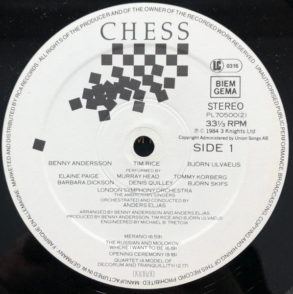 Benny Andersson - Chess - Used Vinyl Record image 4