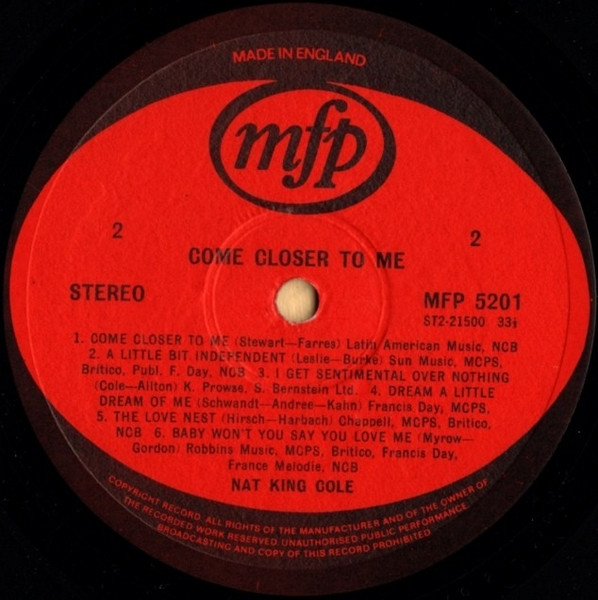 Nat King Cole - Come Closer To Me - Used Vinyl Record image 4