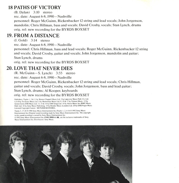 Byrds - 20 Essential Tracks From The Boxed Set: 1965-1990 - Used CD image 9