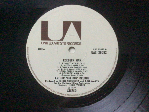 Arthur "Big Boy" Cru - Roebuck Man - Used Vinyl Record image 3