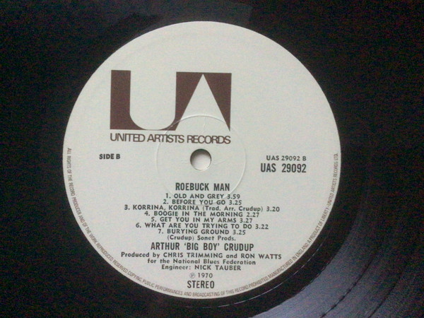 Arthur "Big Boy" Cru - Roebuck Man - Used Vinyl Record image 4