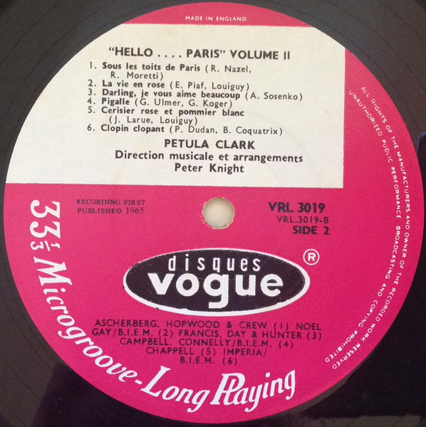Petula Clark - Hello Paris Vol. II - Used Vinyl Record image 4