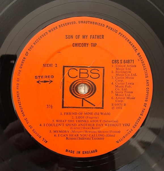 Chicory Tip - Son Of My Father - Used Vinyl Record image 4