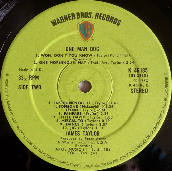 James Taylor - One Man Dog - Used Vinyl Record image 4