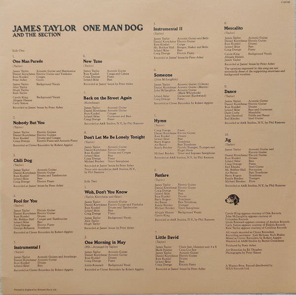 James Taylor - One Man Dog - Used Vinyl Record image 5