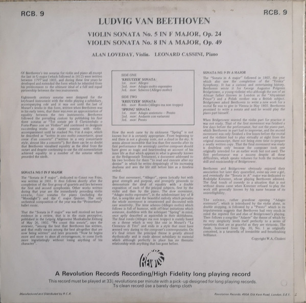 Ludwig van Beethoven - Kreutzer And Spring Sonatas - Used Vinyl Record image 2