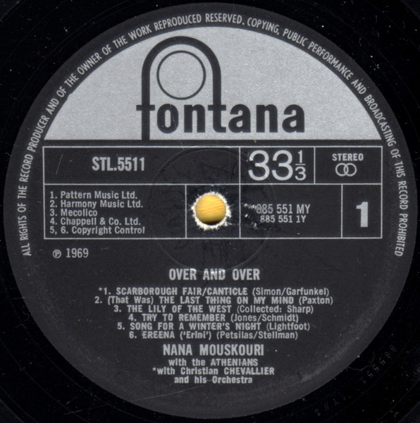 Nana Mouskouri - Over & Over - Used Vinyl Record image 3