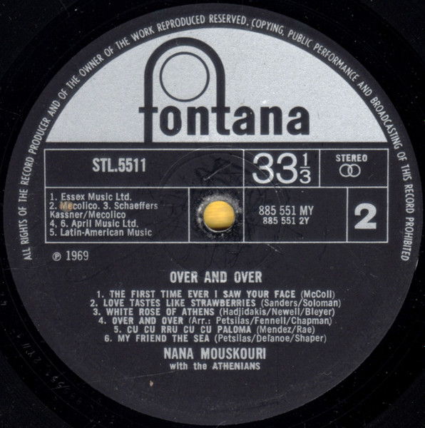 Nana Mouskouri - Over & Over - Used Vinyl Record image 4