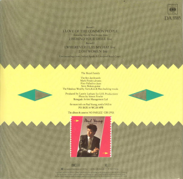 Paul Young - Love Of The Common People - Used Vinyl Record 7" image 2