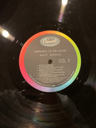 Matt Monro - Born Free (Invitation To The Movies) - Used Vinyl Record image 4