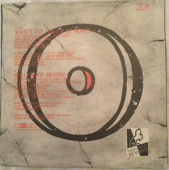 Hollywood Beyond - What's The Colour Of Money? - Used Vinyl Record 7" image 2
