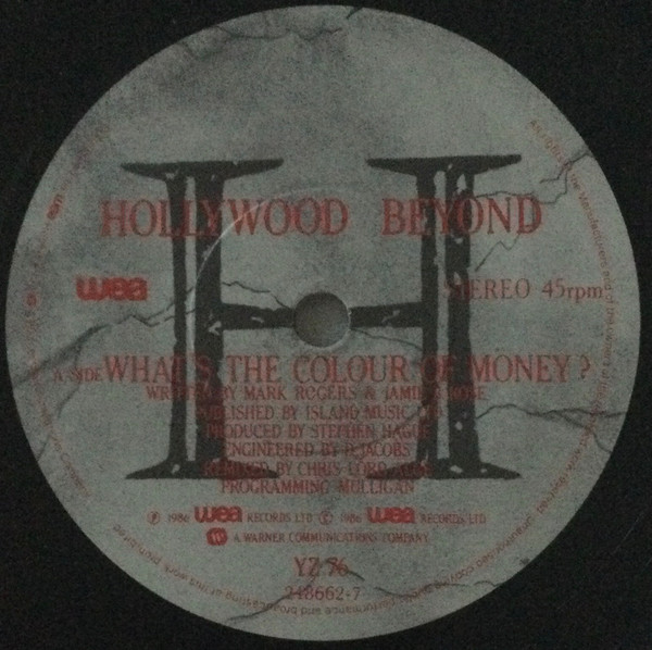 Hollywood Beyond - What's The Colour Of Money? - Used Vinyl Record 7" image 3