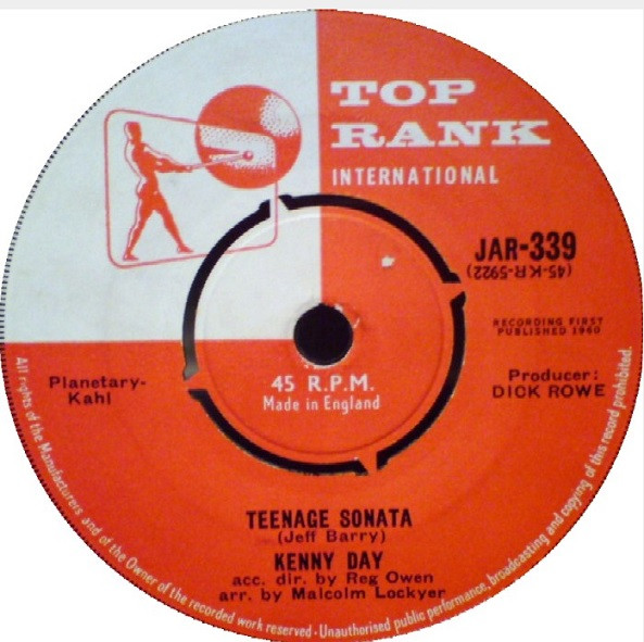 Kenny Day - Teenage Sonata - Used Vinyl Record 7" image 3