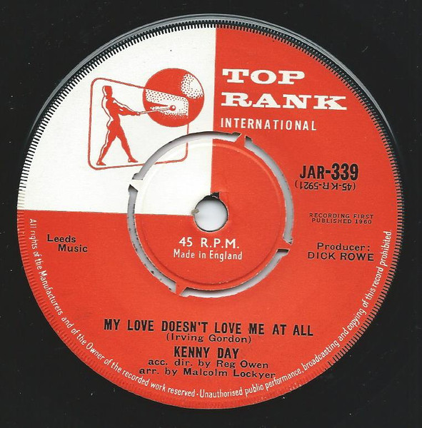 Kenny Day - Teenage Sonata - Used Vinyl Record 7" image 4