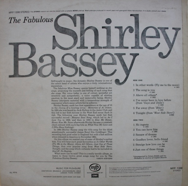 Shirley Bassey - Fabulous - Used Vinyl Record image 2