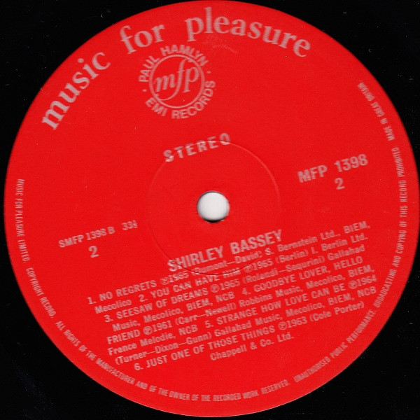 Shirley Bassey - Fabulous - Used Vinyl Record image 4