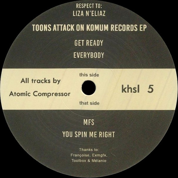Atomic Compressor - Toons Attack On Komum Records EP - Used Vinyl Record image 3